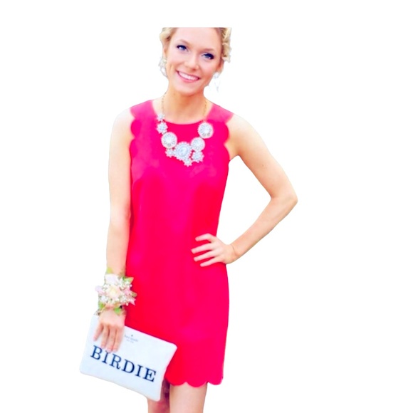 J. CREW - Poppy Orange, Scalloped armholes and hem-line, shift dress - Picture 3 of 15